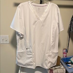 Healing Hands White Scrub Top